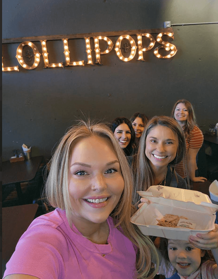 Guests enjoying a pizza class together at Lollipops